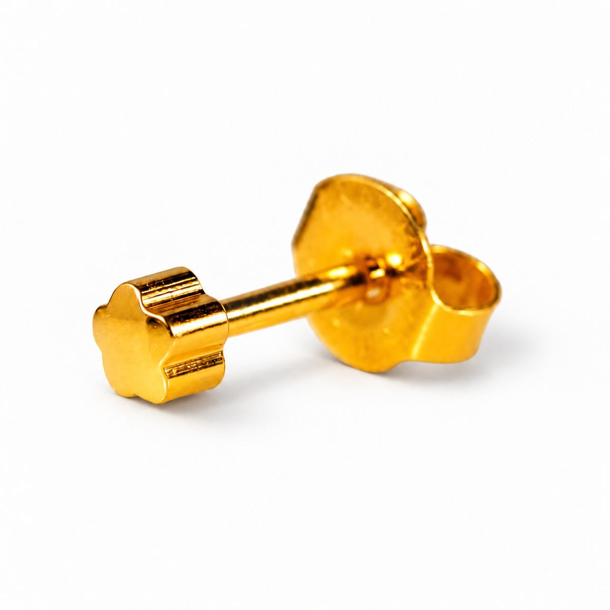Caflon Flower 4mm stud earrings, gold plated