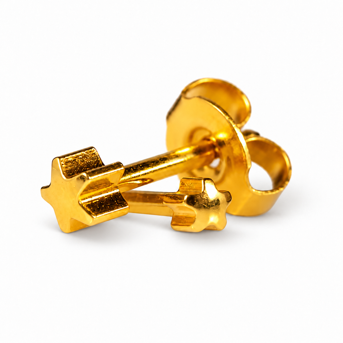 Caflon Mini Star 3mm stud earrings, gold plated