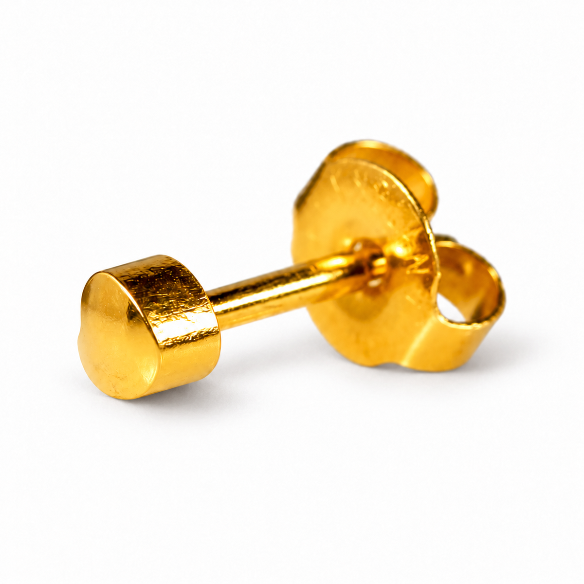 Caflon Heart 4mm stud earrings, gold plated