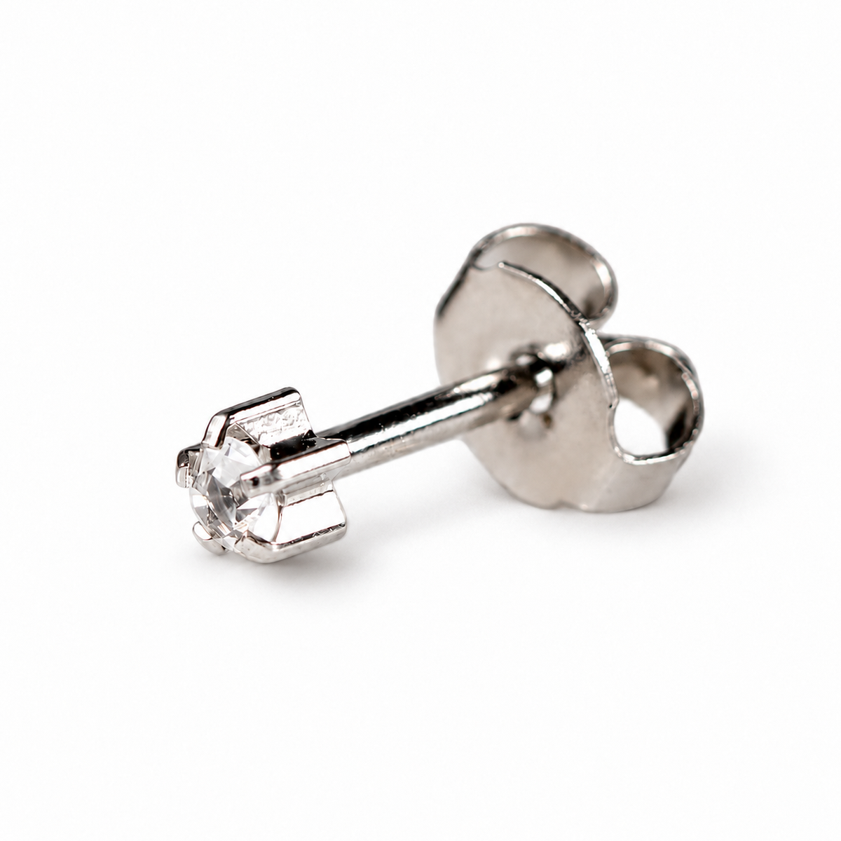 Caflon Crystal Clawset 4mm stud earrings, stainless steel