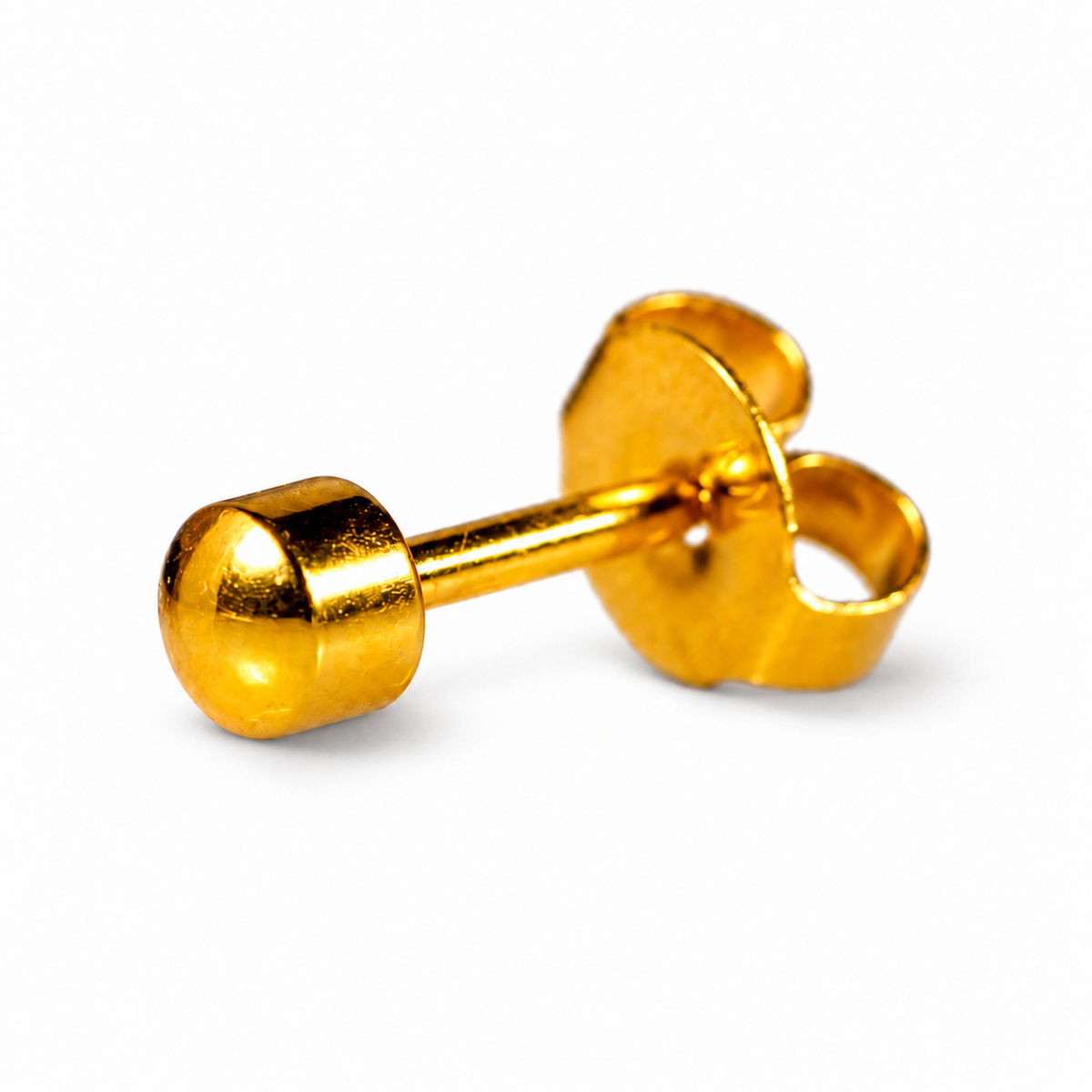 Caflon Ball 4mm stud earrings, gold plated