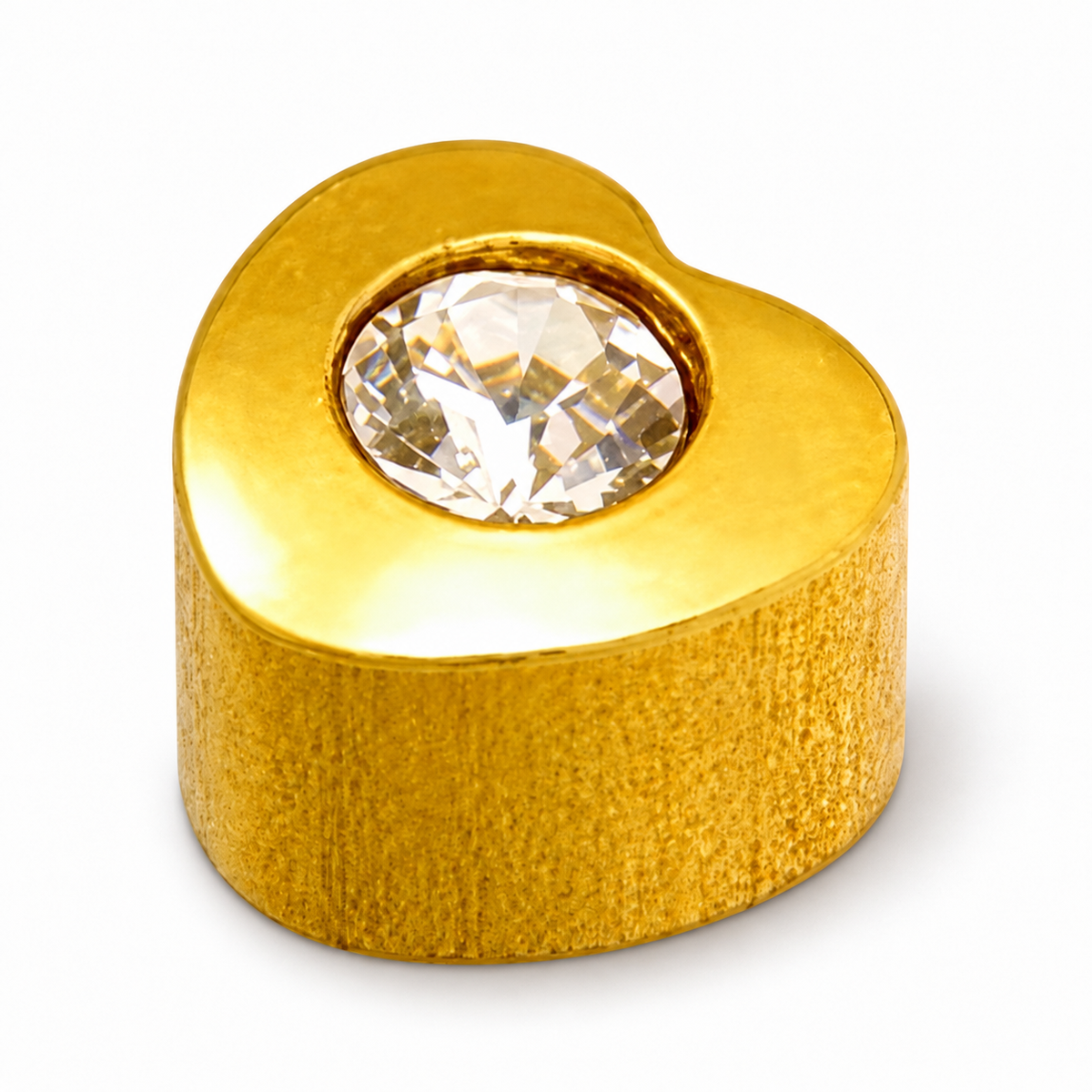 Caflon Heart Crystal 4mm stud earrings with clear stone, gold plated
