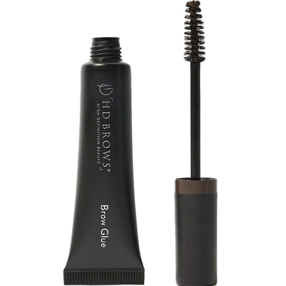 HD Brows Brow Glue Medium Brown tube and spoolie